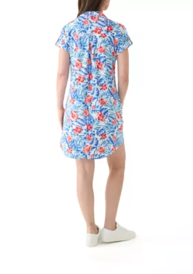 Women's Short Sleeve Dolman Shirtdress
