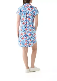 Women's Short Sleeve Dolman Shirtdress
