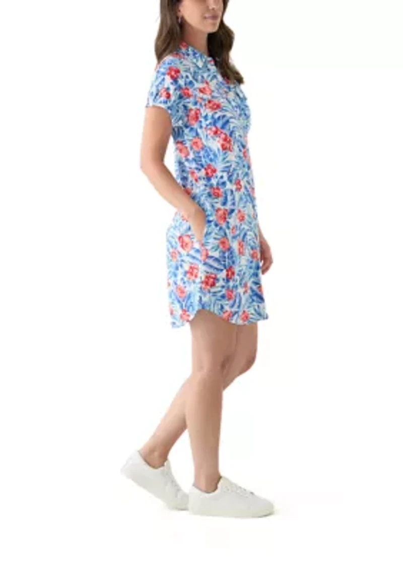 Women's Short Sleeve Dolman Shirtdress