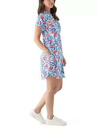 Women's Short Sleeve Dolman Shirtdress