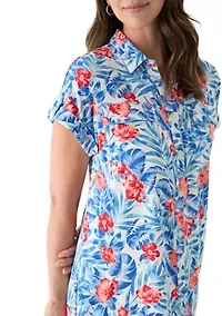 Women's Short Sleeve Dolman Shirtdress