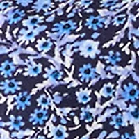 Women's 3/4 Sleeve Pleated Print Blouse