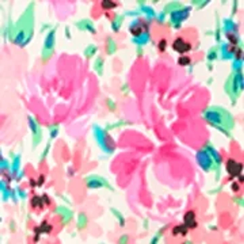 Women's V-Neck Pleat Detail Printed Top