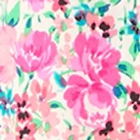 Women's V-Neck Pleat Detail Printed Top