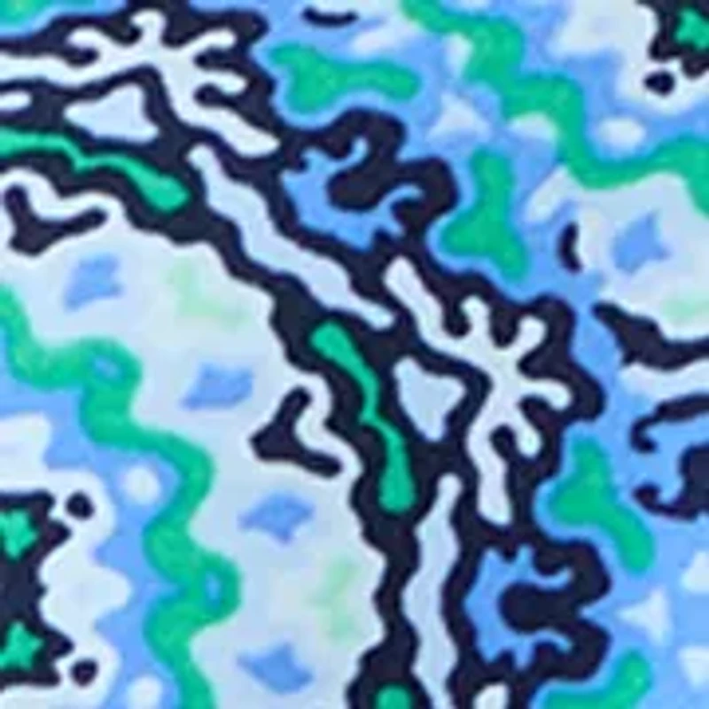 Women's 3/4 Sleeve V-Neck Pleated Print Blouse