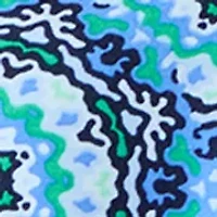 Women's 3/4 Sleeve V-Neck Pleated Print Blouse