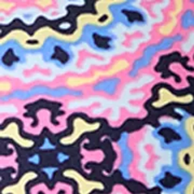 Women's 3/4 Sleeve V-Neck Pleated Print Blouse