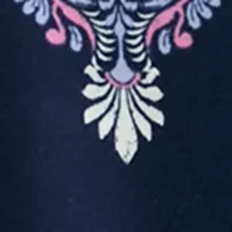 Women's Keyhole Detail Printed A-Line Top
