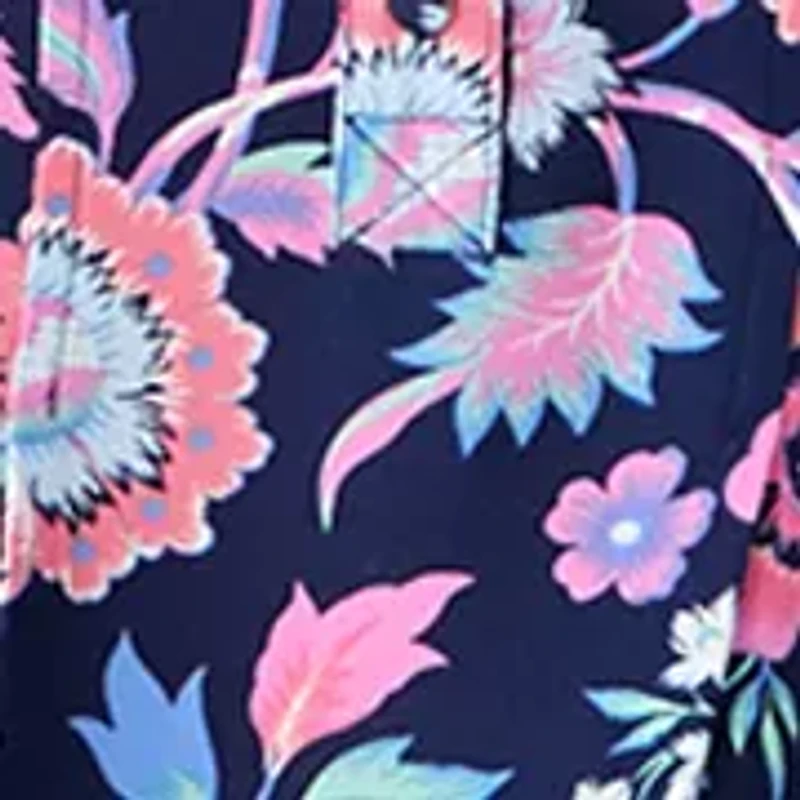 Women's Elbow Sleeve Henley Print Sift Dress