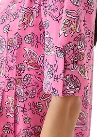 Women's Elbow Sleeve Woven Henley Dress