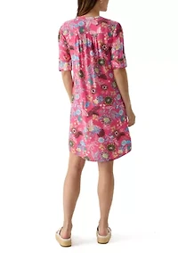 Women's Woven Printed Henley Dress