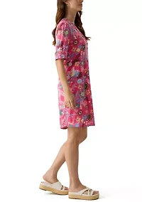 Women's Woven Printed Henley Dress