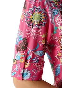 Women's Woven Printed Henley Dress