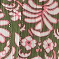 Women's 3/4 Sleeve Printed Henley Top with Trim