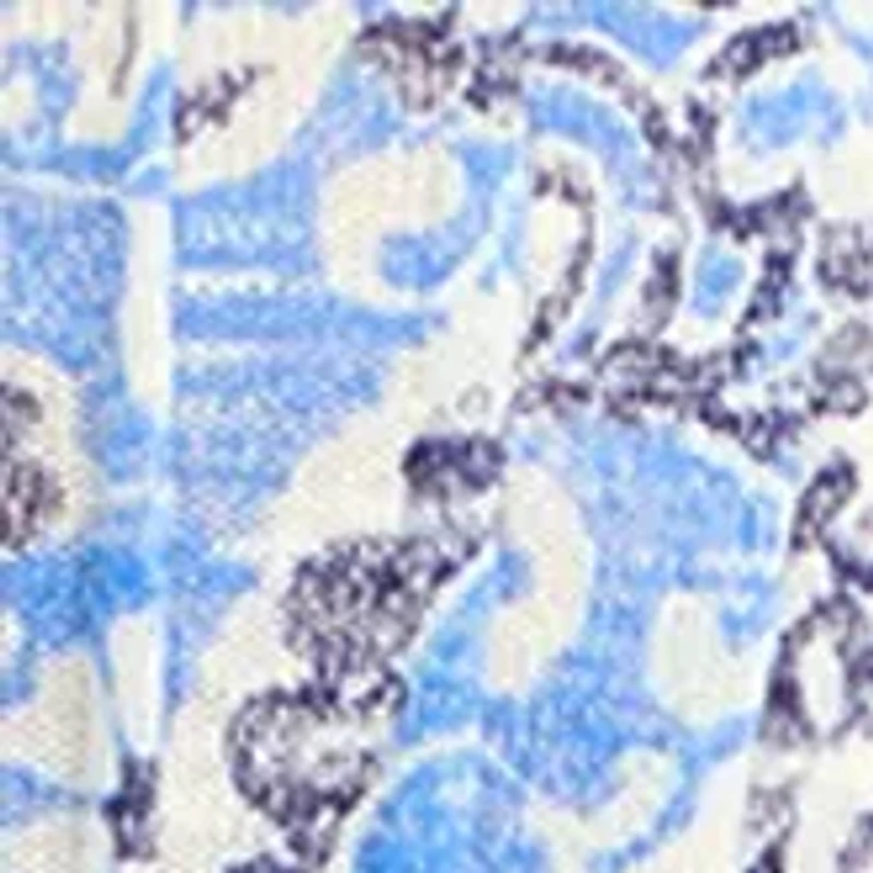 Women's V-Neck Printed Henley Shirt