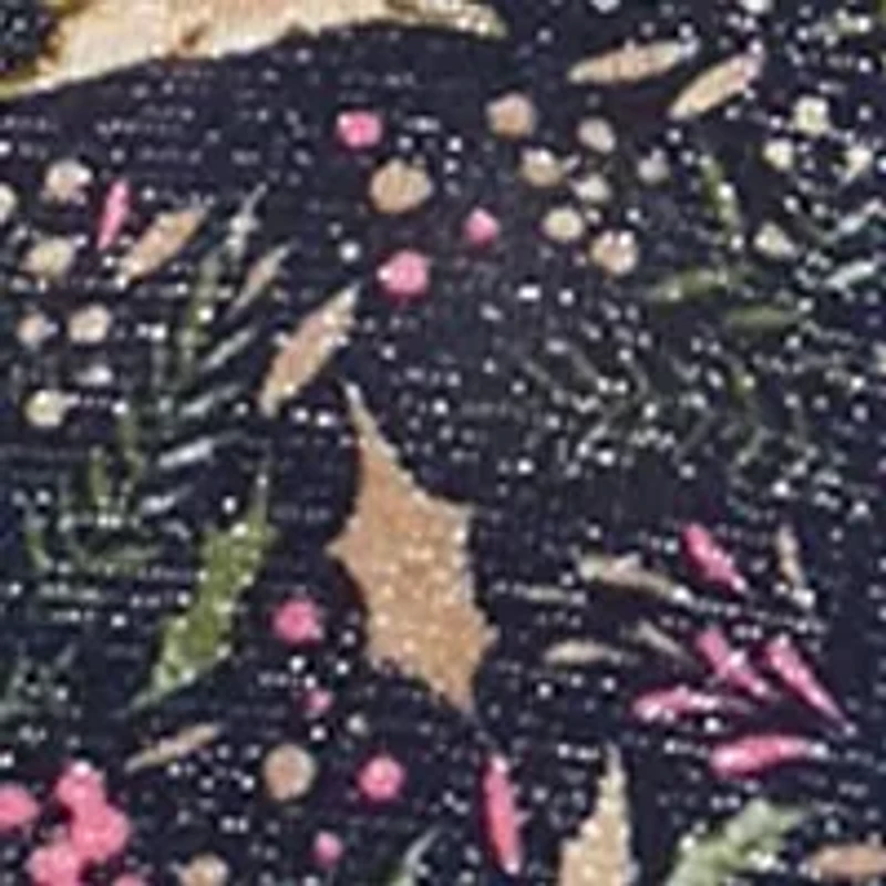 Women's 3/4 Sleeve Shine Hacci Print Peasant Blouse