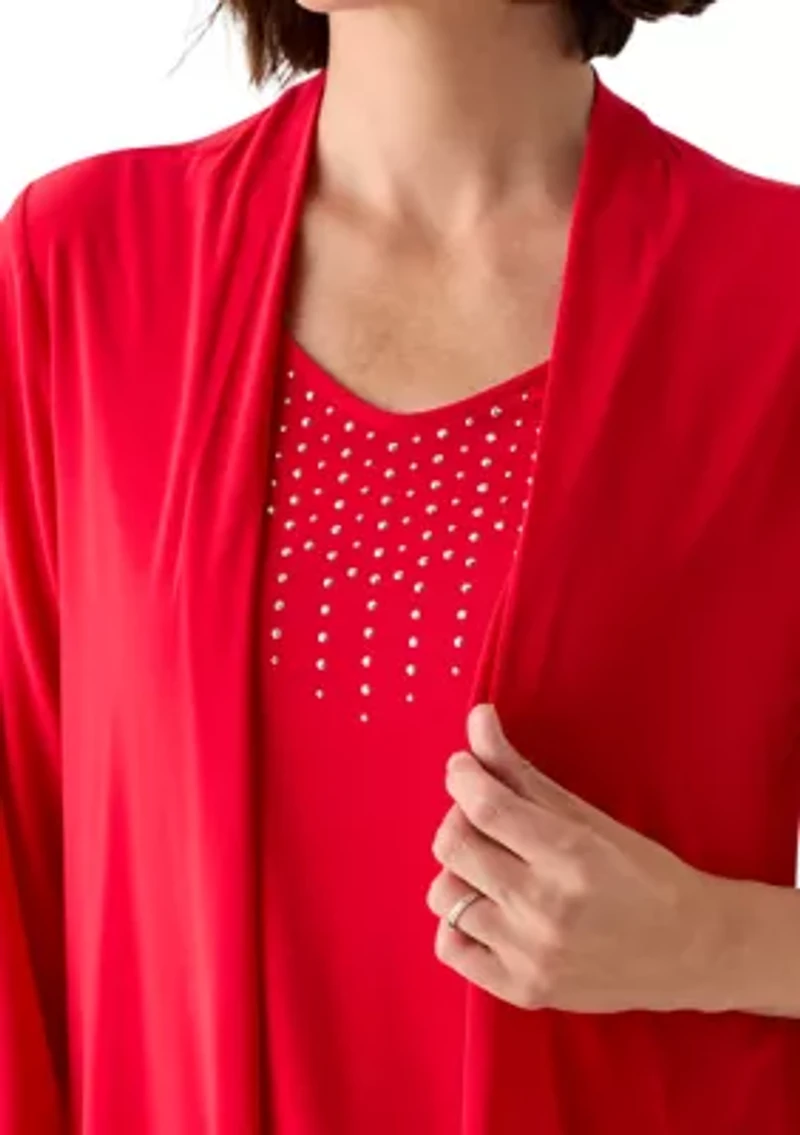 Women's 3/4 Twofer Cardigan