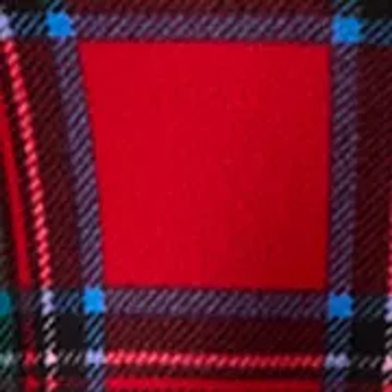 Women's 3/4 Sleeve Plaid Sharkbite  Hacci Top