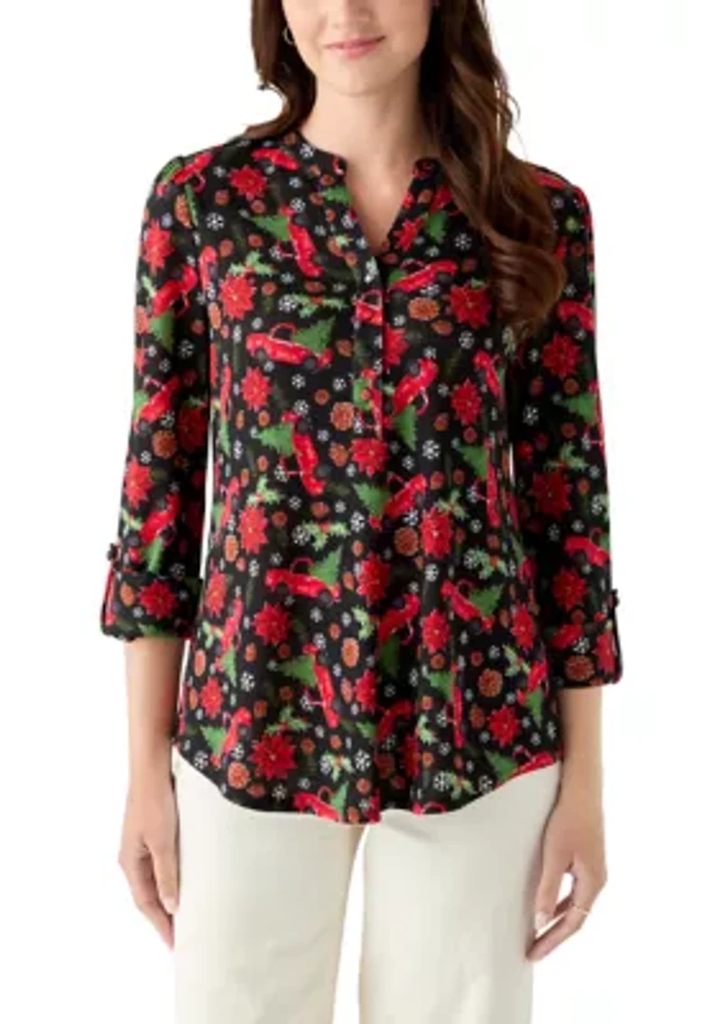 Women's 3/4 Sleeve Henley Shirt