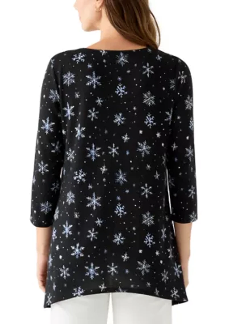 Women's 3/4 Sleeve Sharkbite Hacci Tunic