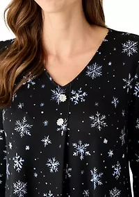 Women's 3/4 Sleeve Sharkbite Hacci Tunic