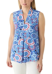 Women's Sleeveless Printed Airflow Top