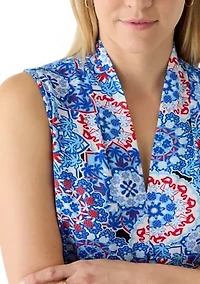 Women's Sleeveless Printed Airflow Top