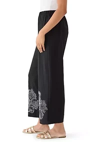 Women's Embroidered Pull On Pants