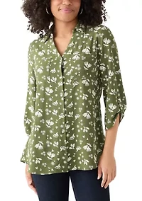 Women's 3/4 Sleeve Printed Tunic Top