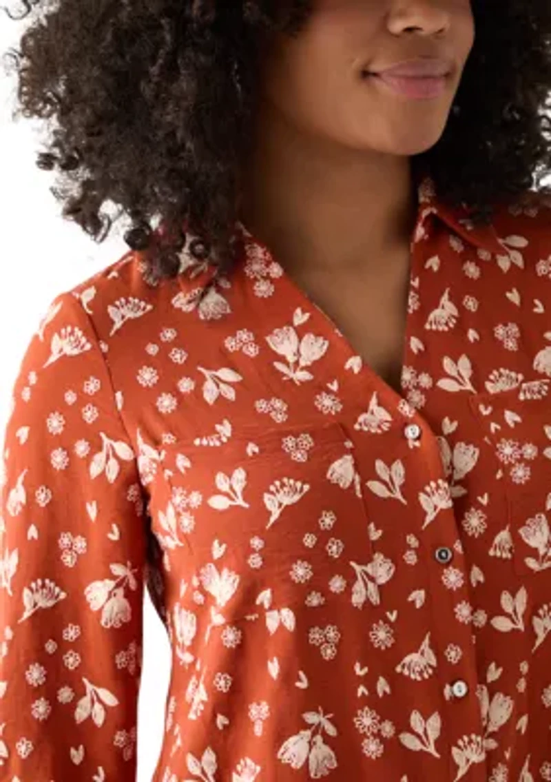 Women's 3/4 Sleeve Printed Tunic Top