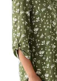 Women's 3/4 Sleeve Printed Tunic Top