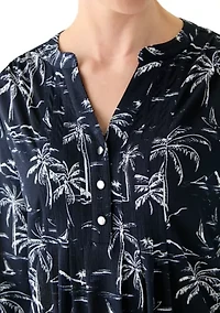 Women's 3/4 Sleeve Texture Knit Henley Top