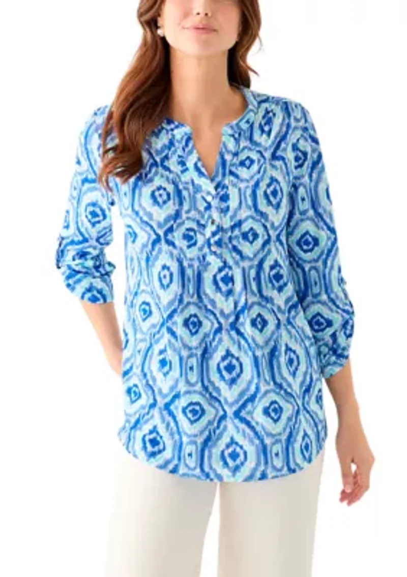 Women's Textured Knit Henley Shirt