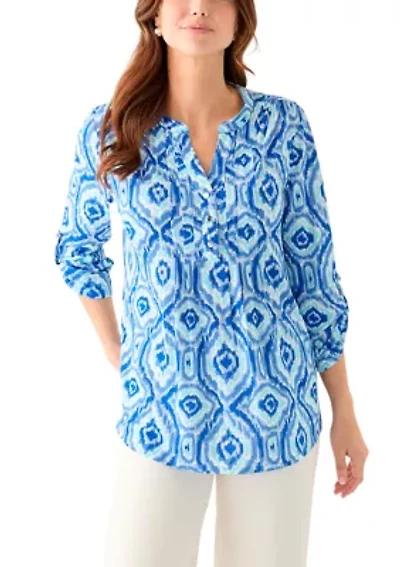 Women's Textured Knit Henley Shirt