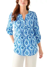 Women's Textured Knit Henley Shirt