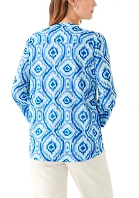 Women's Textured Knit Henley Shirt