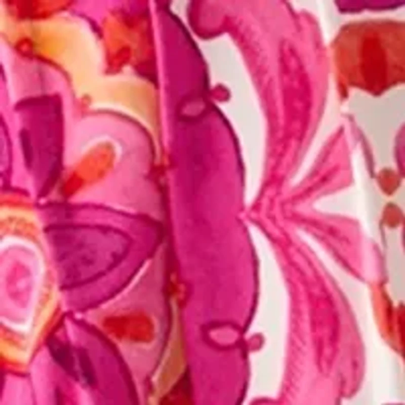 Plus Printed Knit Henley Top