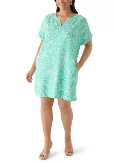Plus Dolman Sleeve Split Neck Dress