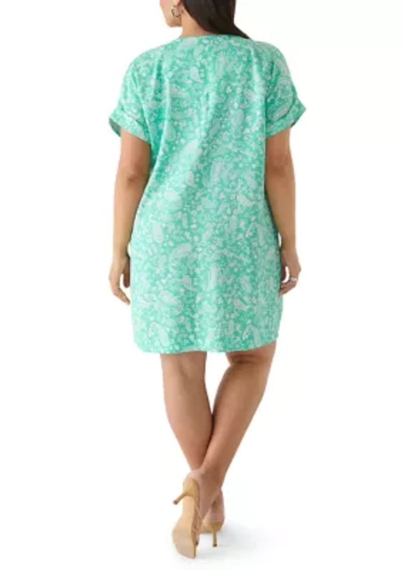 Plus Dolman Sleeve Split Neck Dress