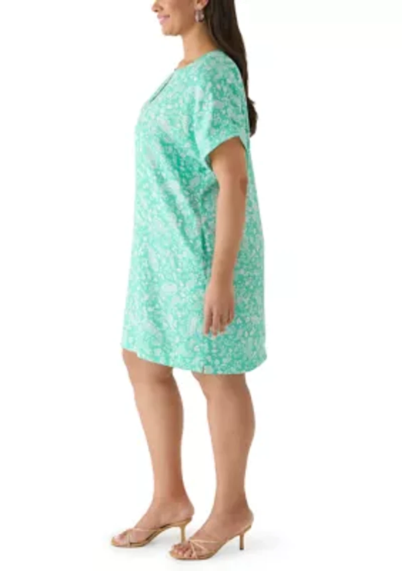 Plus Dolman Sleeve Split Neck Dress