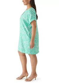 Plus Dolman Sleeve Split Neck Dress