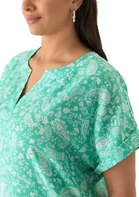Plus Dolman Sleeve Split Neck Dress