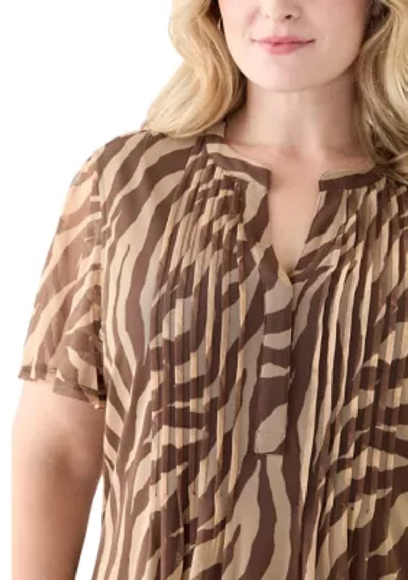 Plus Printed Mesh Top