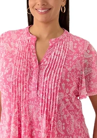 Plus Mesh Henley Shirt