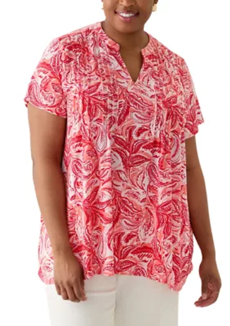 Plus Pintuck Detail Tunic