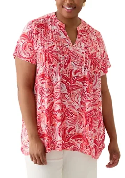 Plus Pintuck Detail Tunic