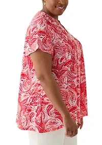 Plus Pintuck Detail Tunic