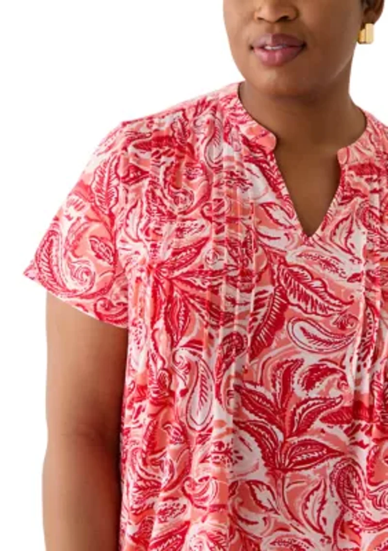 Plus Pintuck Detail Tunic
