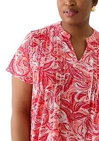 Plus Pintuck Detail Tunic