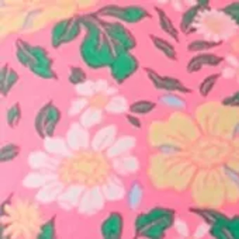 Plus Printed Pleated V-Neck Top